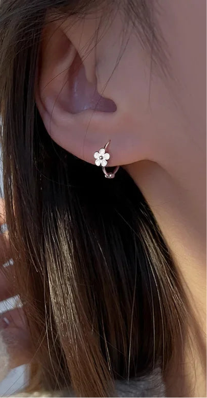 Flower Hoop Earrings