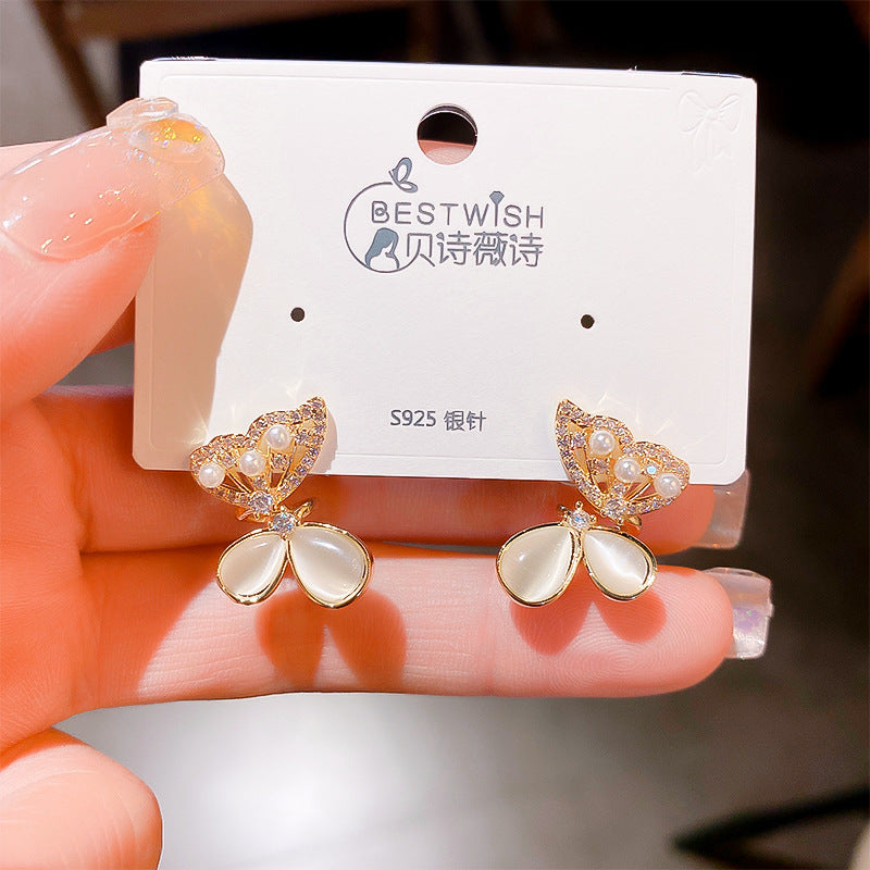 Opal Butterfly Earrings