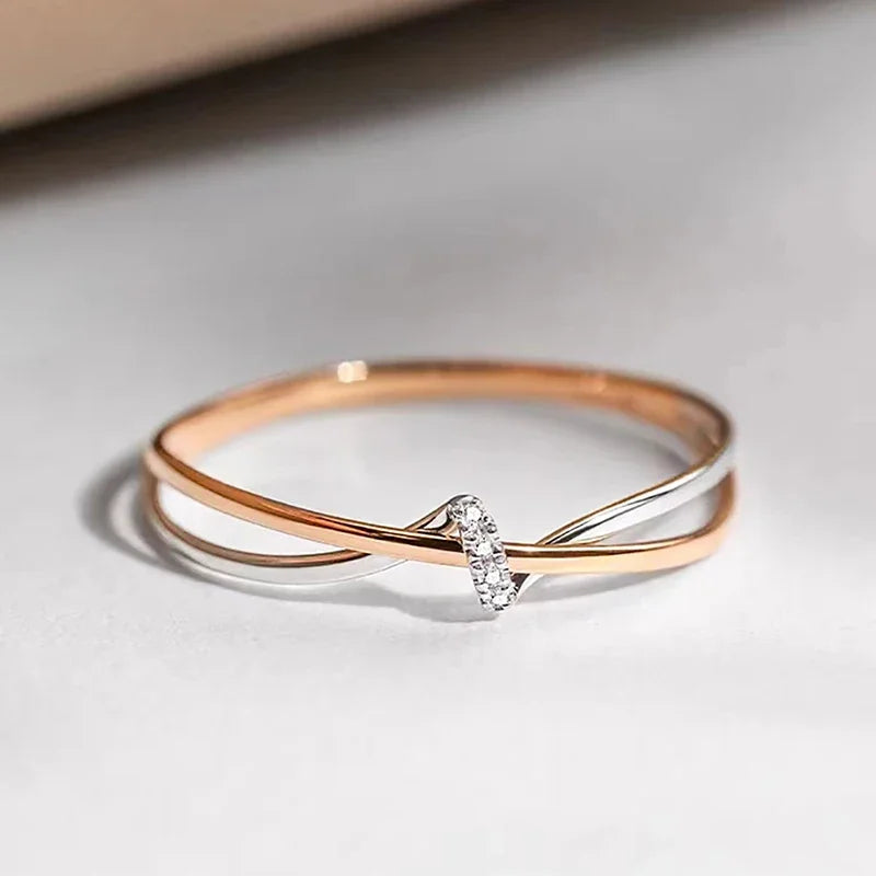 Two Tone Intertwined Rings