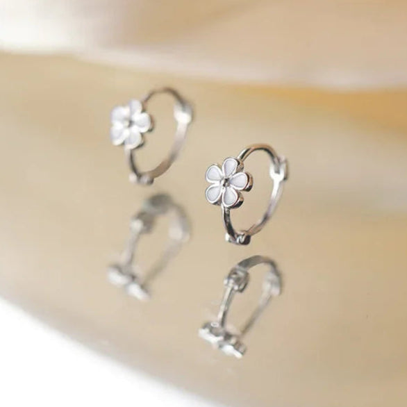 Flower Hoop Earrings
