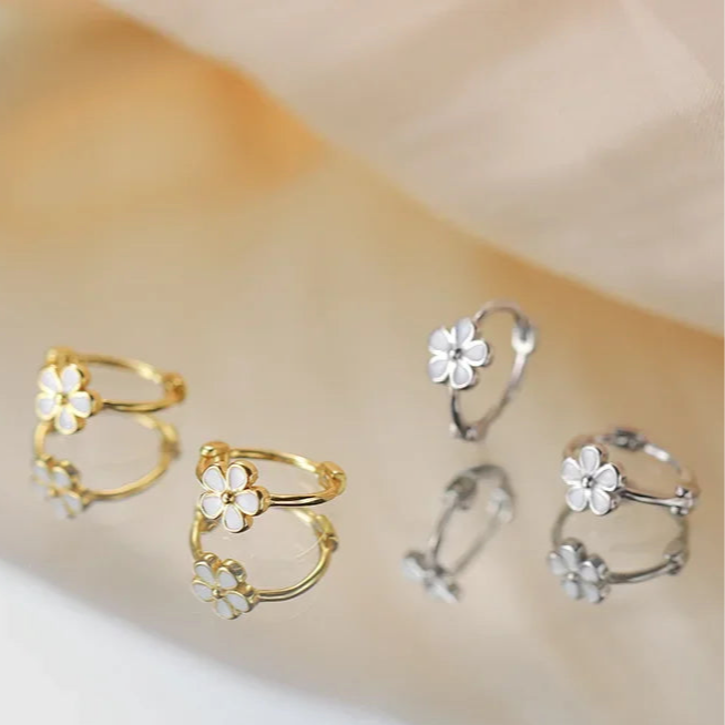 Flower Hoop Earrings