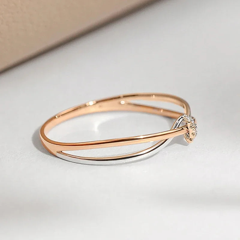 Two Tone Intertwined Rings