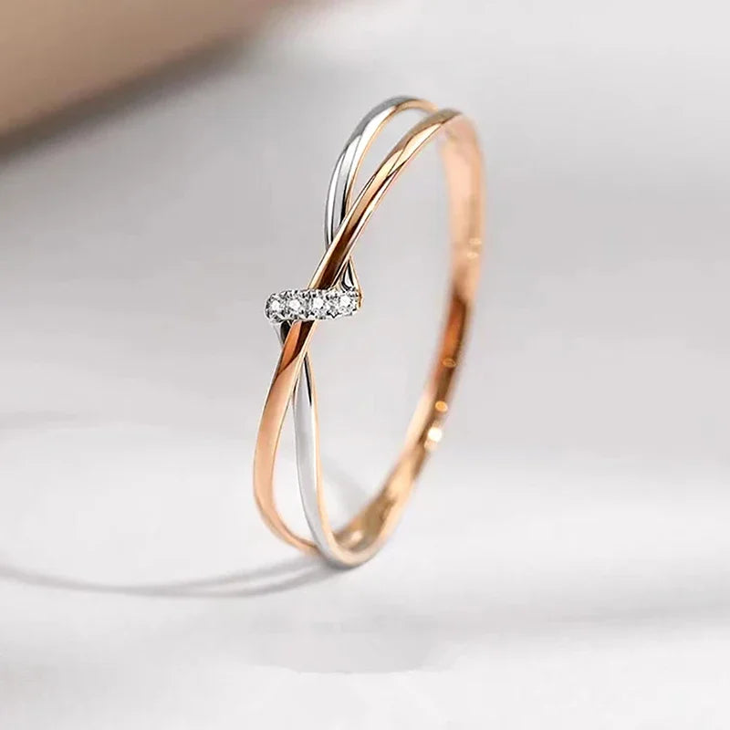 Two Tone Intertwined Rings