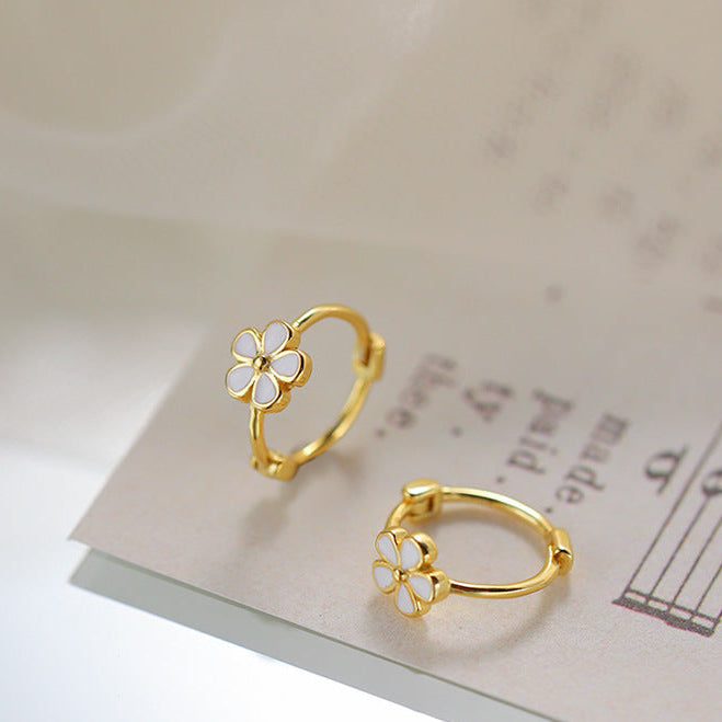 Flower Hoop Earrings