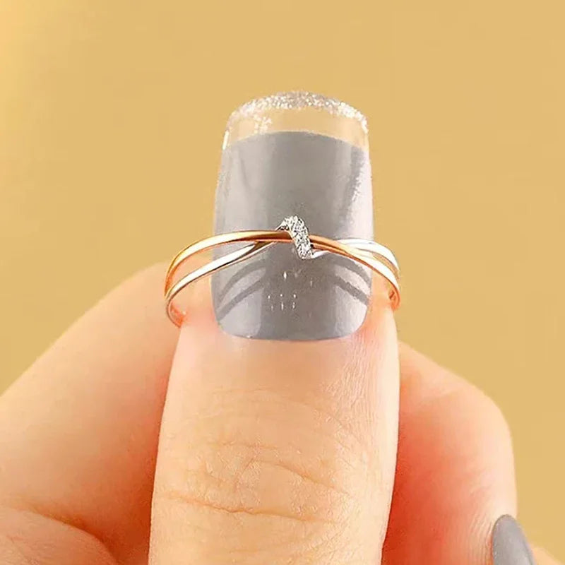 Two Tone Intertwined Rings