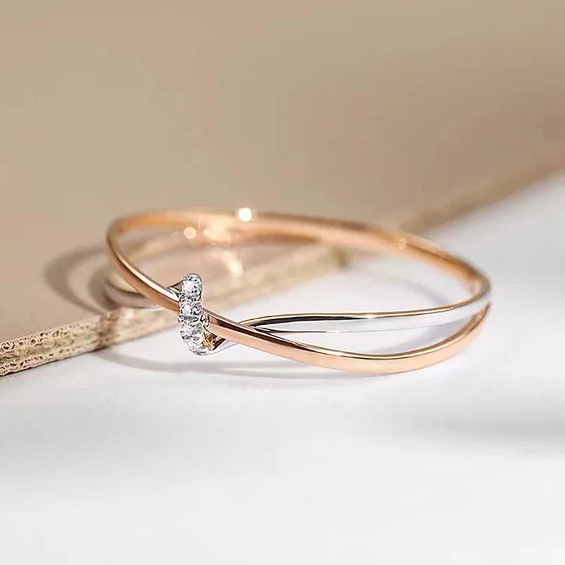 Two Tone Intertwined Rings