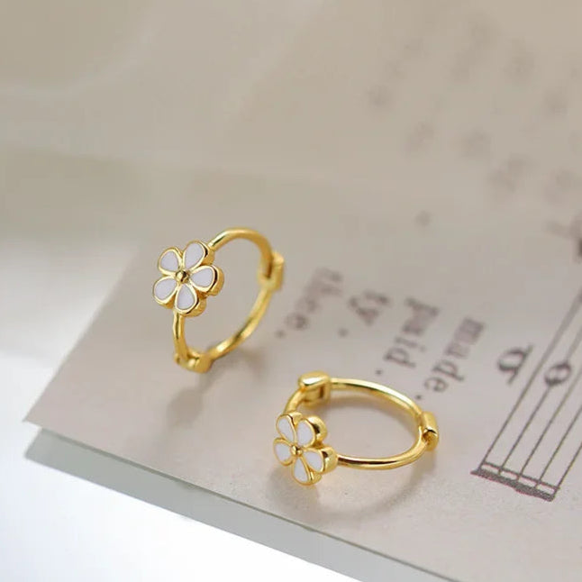 Flower Hoop Earrings