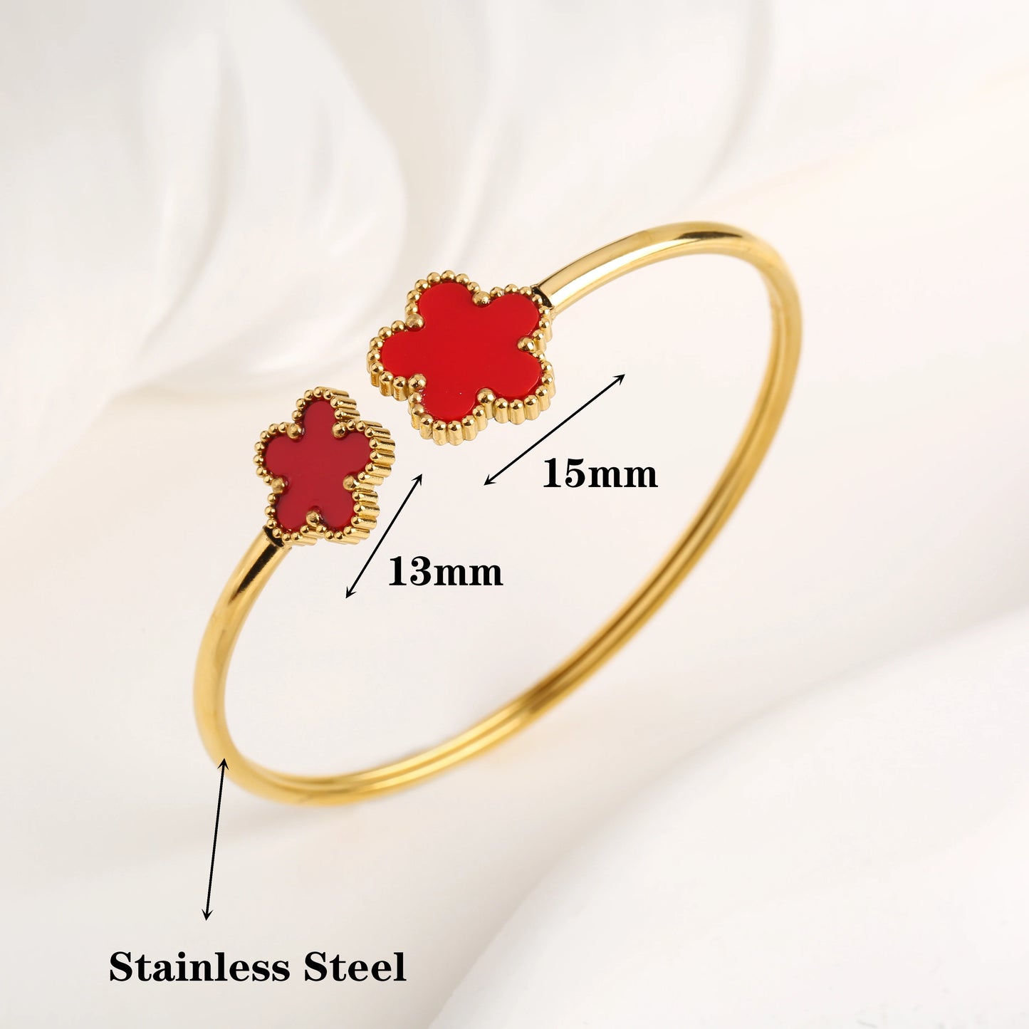 Five-Leaf Clover Open Bangle