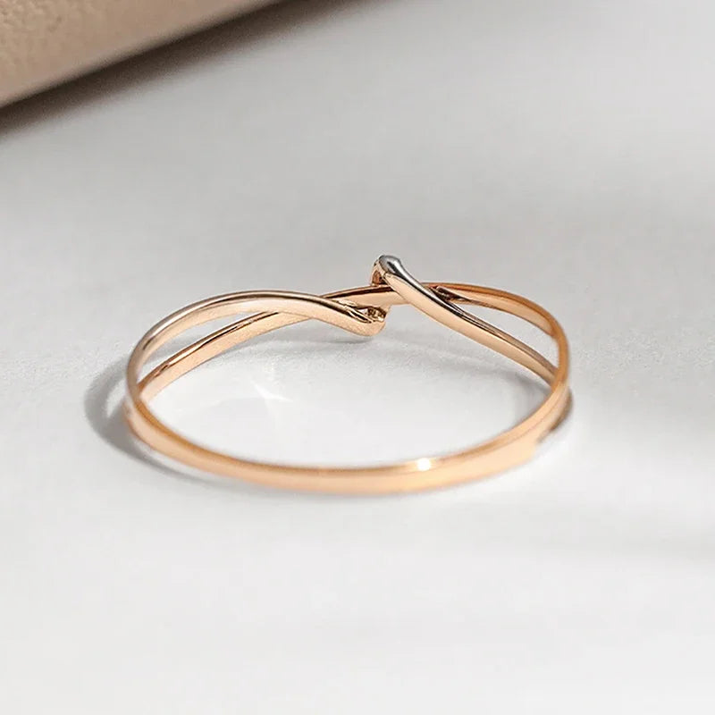 Two Tone Intertwined Rings