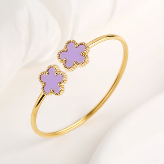 Five-Leaf Clover Open Bangle