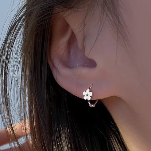 Flower Hoop Earrings