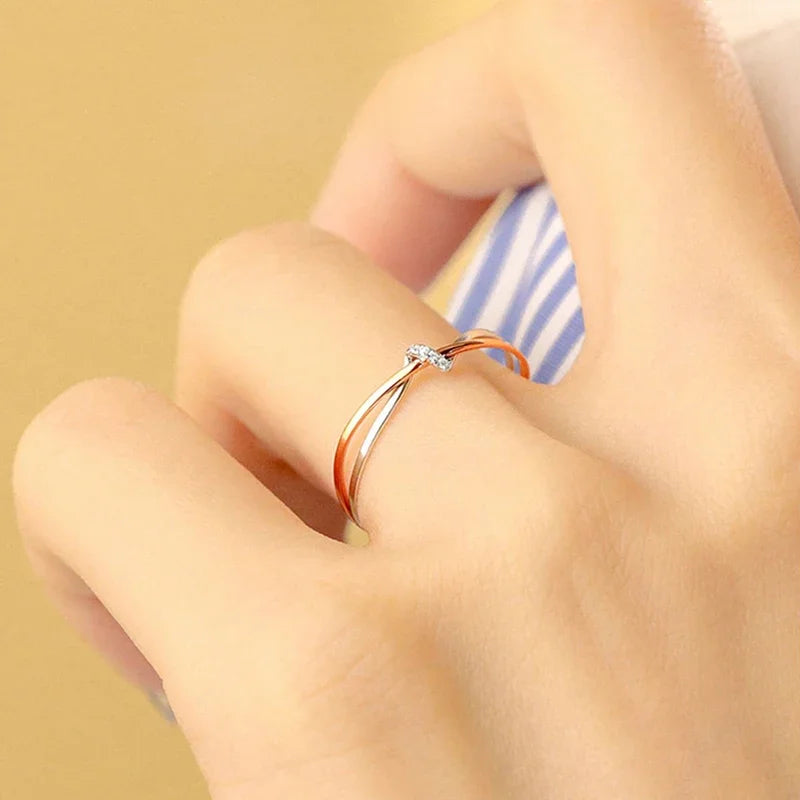 Two Tone Intertwined Rings