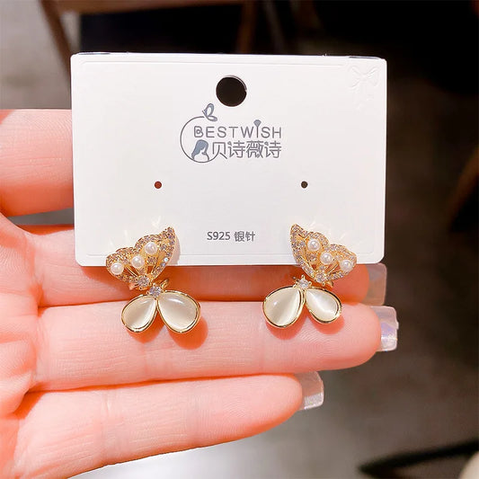 Opal Butterfly Earrings